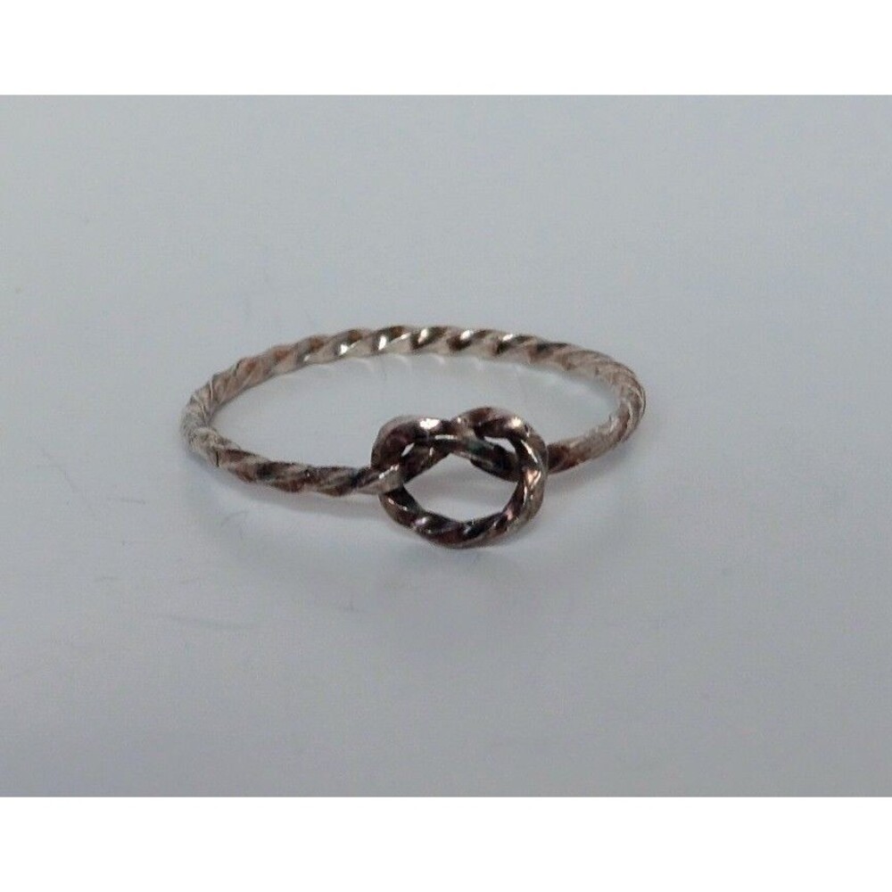 .925 Sterling Silver Ring “Love Knot” S. 7 1/4 Twisted Band Hand Crafted In USA